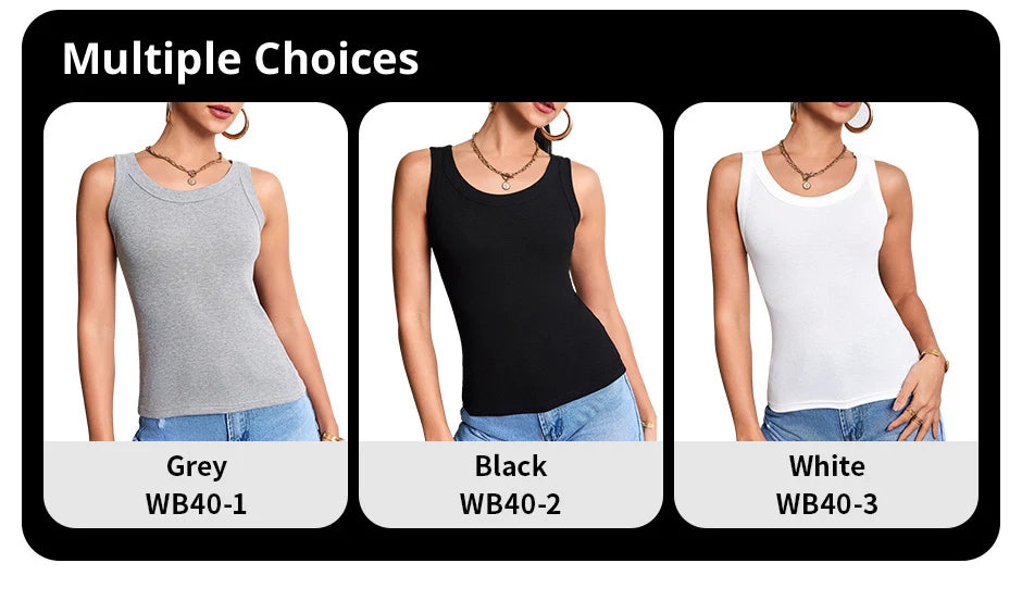 3-piece Ladies Solid Color Vest Fashion Joker Young Woman Threaded Camisole Quick Pick Grocers