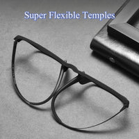 YIMARUILI Ultra Light Fashion Men's Glasses Frames Square Comfortable Pure Titanium Optical Prescription Big Eyeglasses HR3068 Econic Blanks
