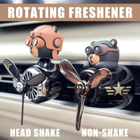 Rotating airplane pilot bear car air fresheners accessories interior decorations fan vent clips perfume fragrance diffuser aroma Econic Blanks
