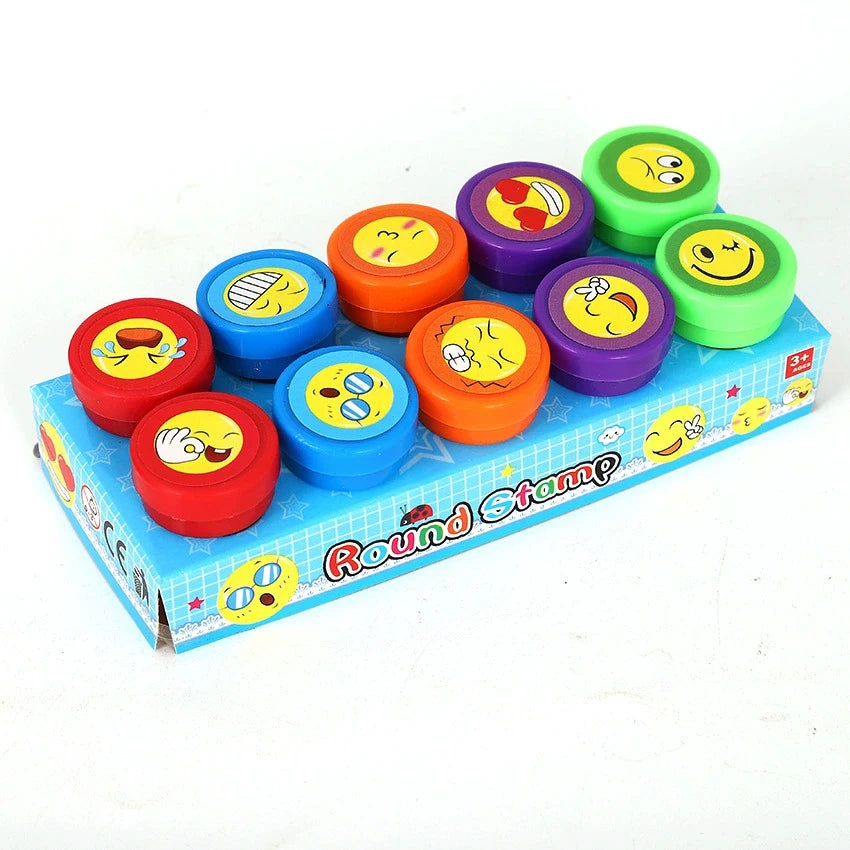 10pcs Assorted Stamps for Kids Self-ink Stamps Children Toy Stamps Smiley Face Seal Scrapbooking DIY Painting Photo Album Decor Quick Pick Grocers