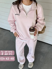Spring Red Women's Tracksuit with Zipper Cotton Oversize Classic Two Piece Set Women Casual  Yellow Trouser Suits for Women 2026 Quick Pick Grocers