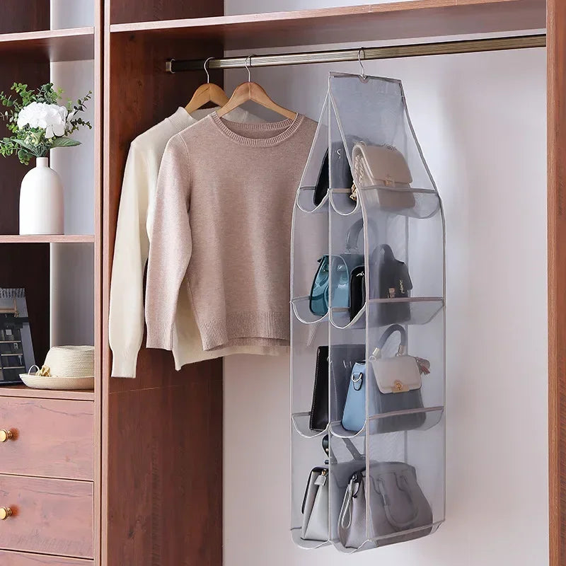 1/2Pcs Hanging Type Tote Bag Organizer Bags Eco-Friendly Dust-proof Three-dimensional Transparent Storage Organizer for Closet Econic Blanks