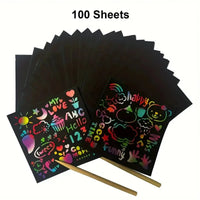 Dazzling Scratch Painting Parent Child Interactive Toys Note Cards Handmade Painting Econic Blanks