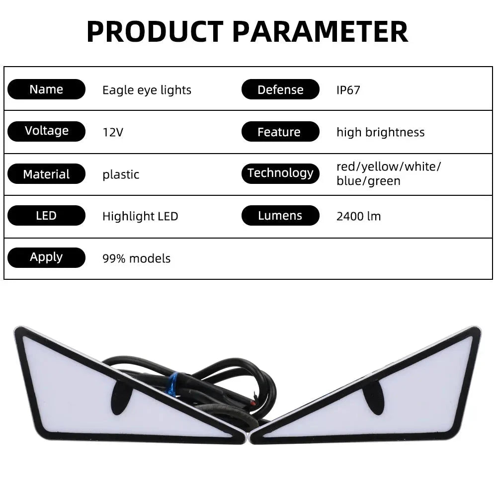 2pcs LED Devil's Eye License plate light Headlight For Car Motorcycl Universal Modified Decoration single light car Accessories Econic Blanks