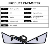 2pcs LED Devil's Eye License plate light Headlight For Car Motorcycl Universal Modified Decoration single light car Accessories Econic Blanks