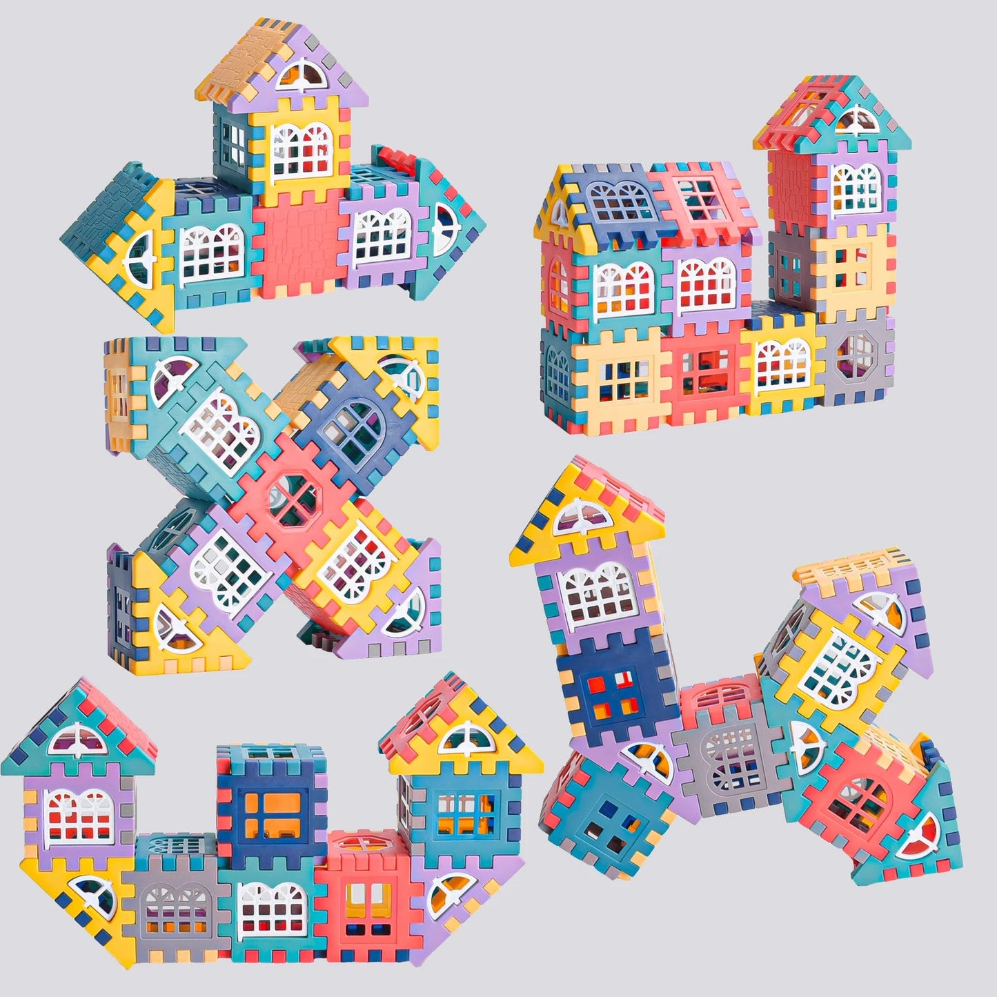 Large scale house building block simulation window design, kindergarten construction, creation of boys and girls large house bui Quick Pick Grocers