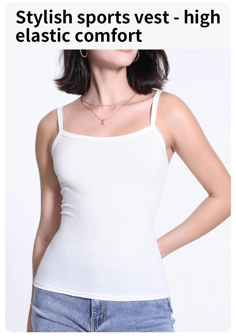 3/6 Pcs Ladies' Summer Korean Version Of Suspender Vest With Solid Color Foundation Joker Sexy Suspender Top Slim And Thin Teen Quick Pick Grocers