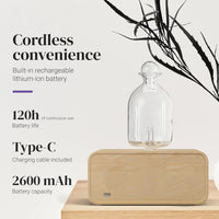 Nebulizing Essential Oil Diffusers For Aromatherapy - Battery Operated Diffuser Wood & Glass Oil Diffuser For Home Office Quick Pick Grocers