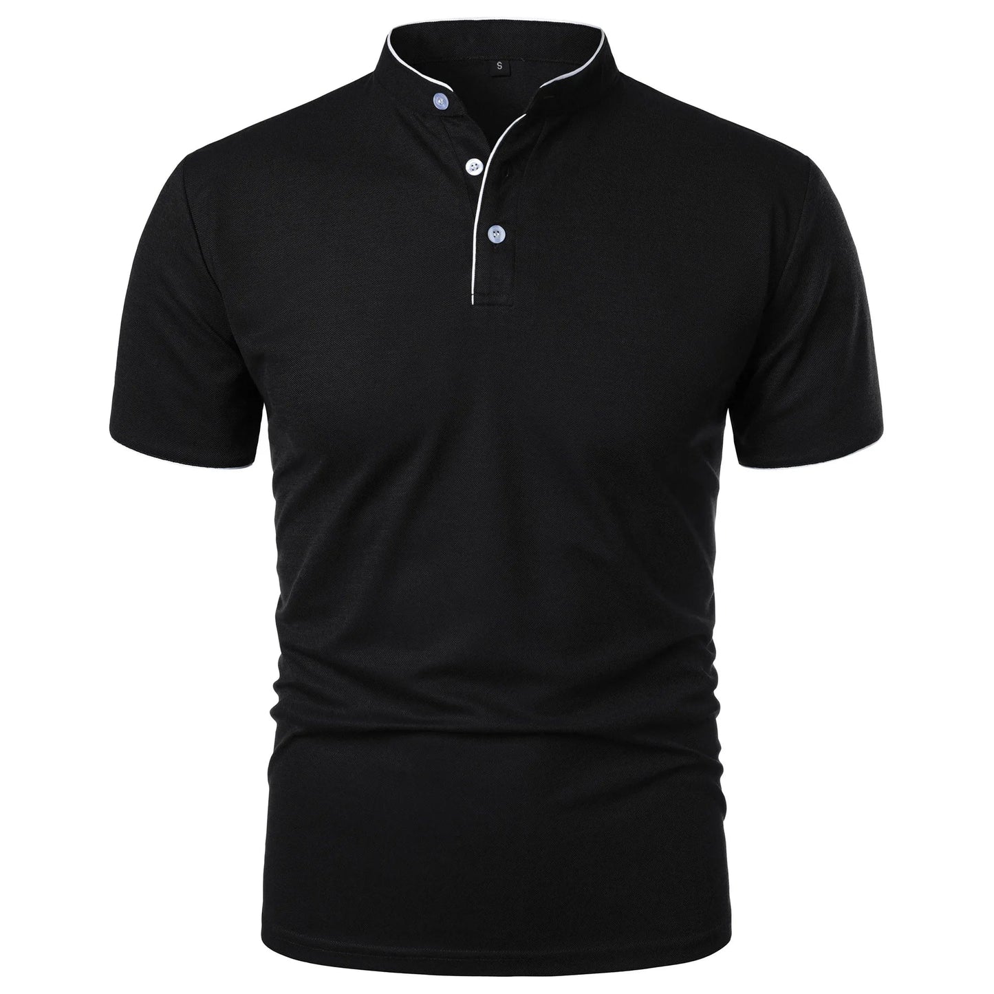 Summer Men's Short Sleeve Collar Tshirts New Solid Color Casual Polo Shirt Trendy Breathable Loose Basic Splice Top Quick Pick Grocers