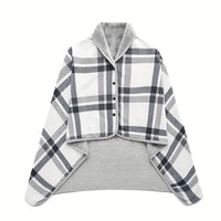 1pc Wearable Blankets Shawl Blanket Flannel Lazy Casual Office Blanket Econic Blanks