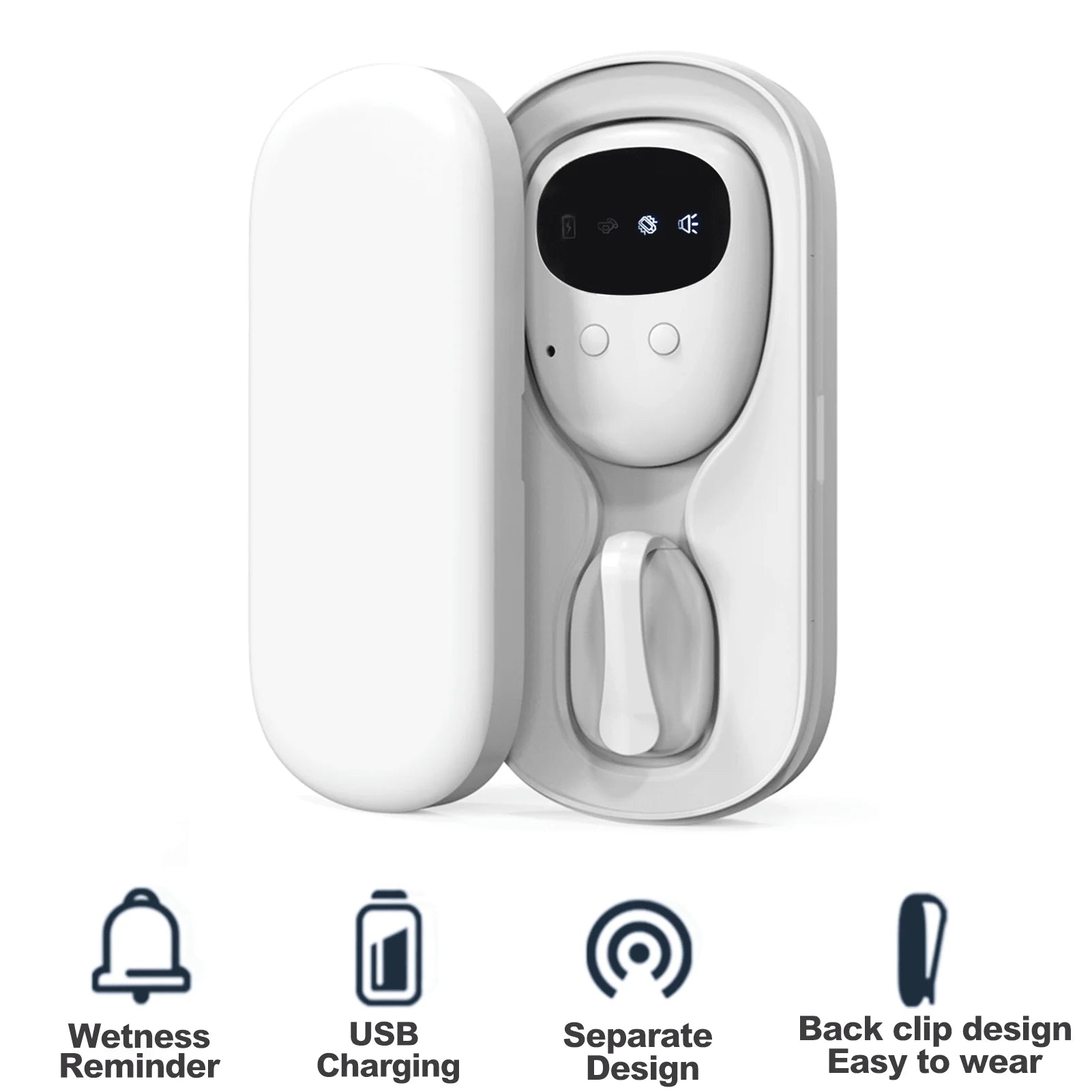 Wireless Bedwetting Alarm Pee Alarm with Receiver for Boys Grils Kids Potty Training Elder Care 10-20M Range Vibration Reminding Purest Peak