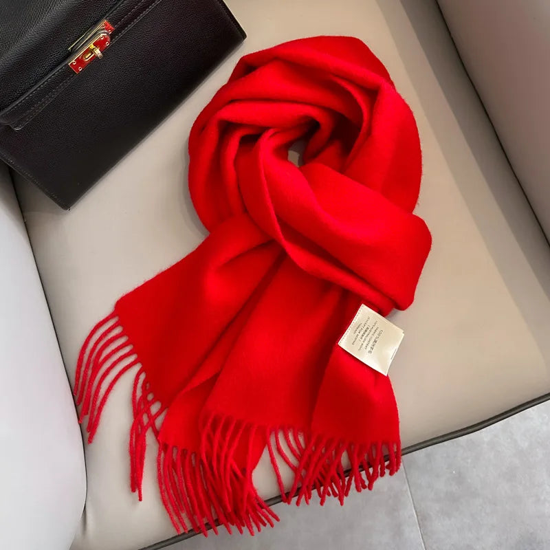 Winter Narrow Scarf 28 Color 100% Wool Scarf Hot Selling Solid Color Scarf Men's and Women's Universal Warm and Cold proof Scarf Quick Pick Grocers