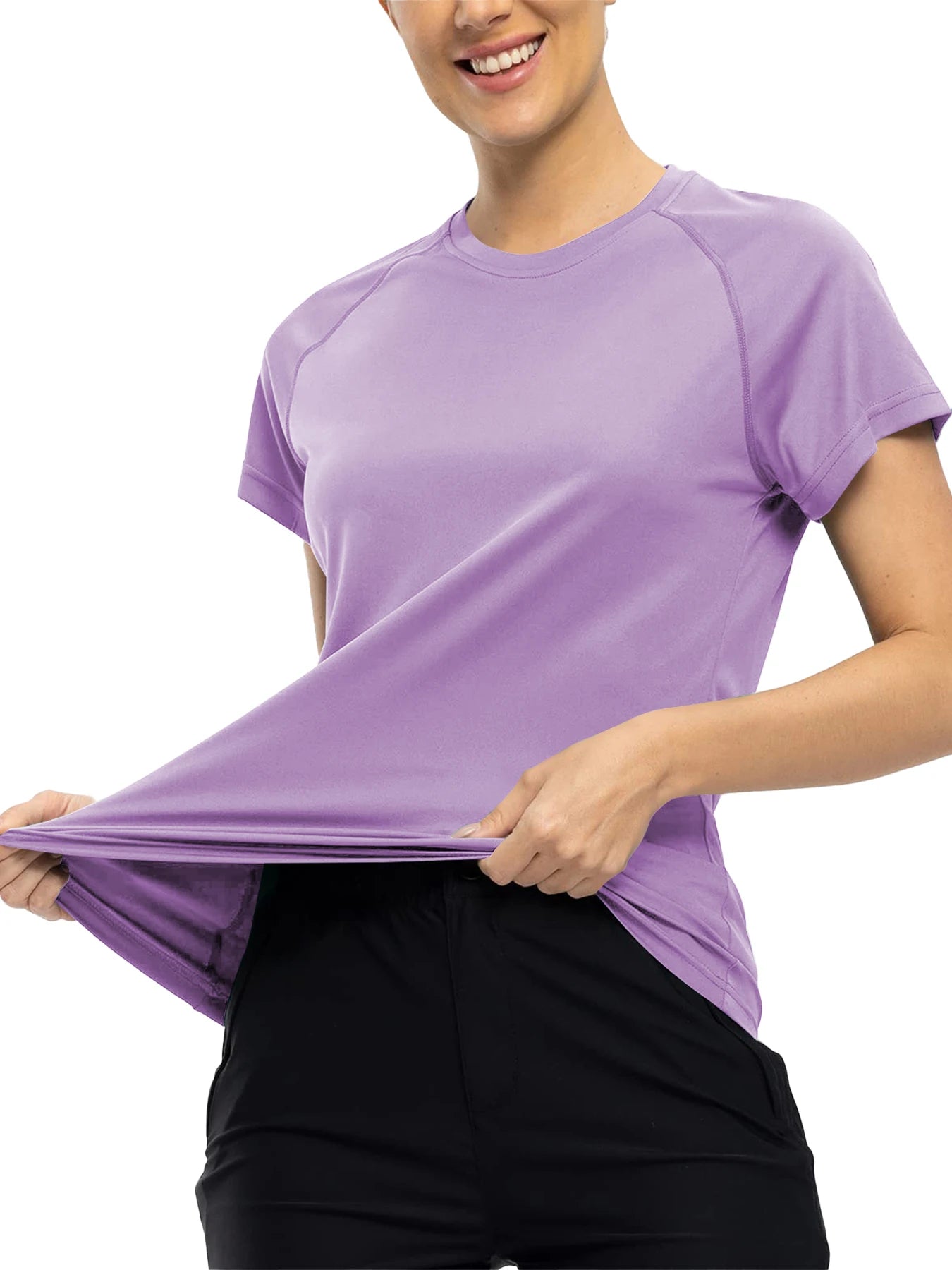Women’s  Quick Dry Short Sleeve Resilience Gym Sports Moisture Wicking Round Neck T-Shirt Training Exercise Gym Sport Shirt Quick Pick Grocers