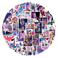 55Pcs Anime KPop Demon Hunters Stickers Demon Hunters Tiger DIY Stickers Scrapbooking Phone Luggage Skateboard Waterproof Decal Quick Pick Grocers