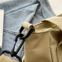 Large Capacity Nylon Crossbody Bag Casual Solid Color Messenger Shoulder Bag with Removable Strap Quick Pick Grocers