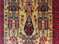 Fine Vintage Wool Baluch Rug 6x4 ft