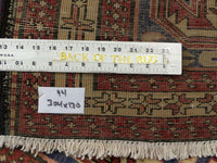 Geometric Meshkin Persian Vintage Runner Rug Handmade Wool Carpet - 4'0"x 10'4"