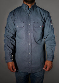 FR Pearl Snap Work Shirt - Forged Gray Static FR