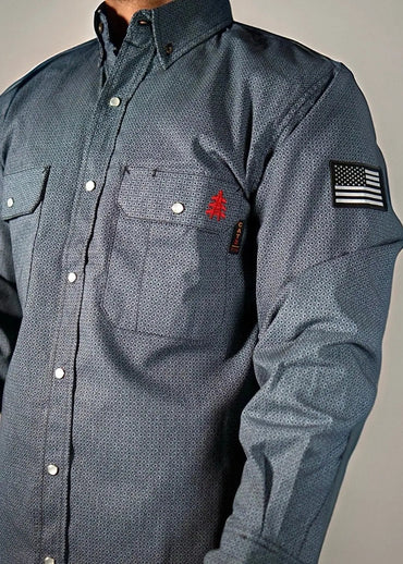 FR Pearl Snap Work Shirt - Forged Gray Static FR