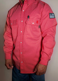 FR Pearl Snap Work shirt - Alpha Red Static FR