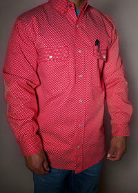 FR Pearl Snap Work shirt - Alpha Red Static FR