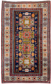 Vintage Armenian Karabakh/Artsakh Wool Rug | 1960s Hand-Knotted 4x7